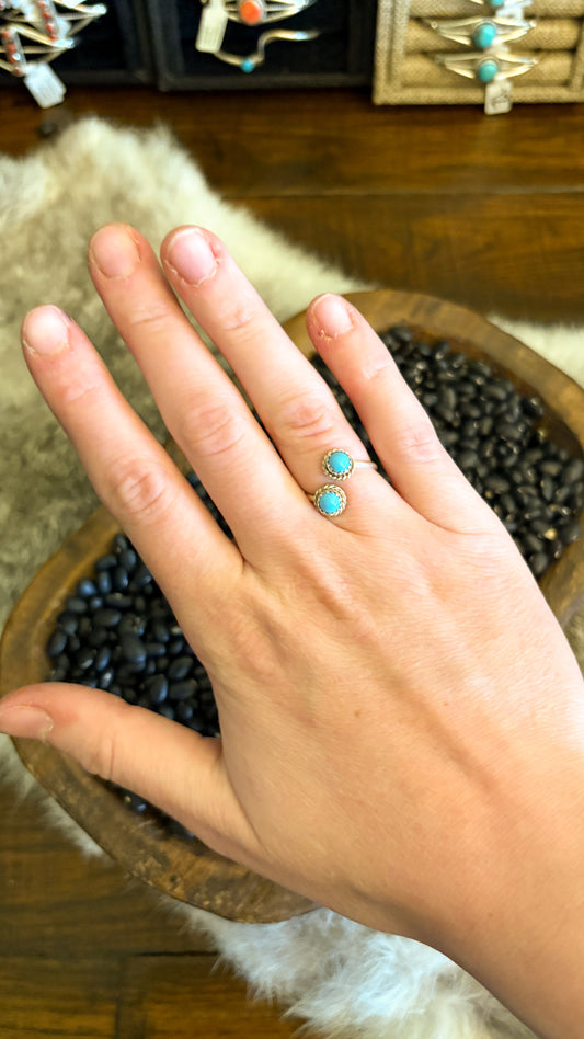 TURQUOISE ADJUSTABLE RING BY ESTHER WHITE