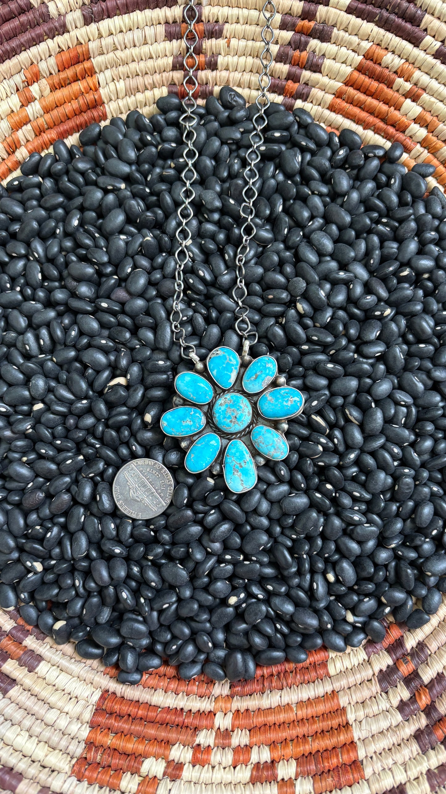 BLUE RIDGE TURQUOISE CLUSTER NECKLACE BY VICKY HICKS - #1