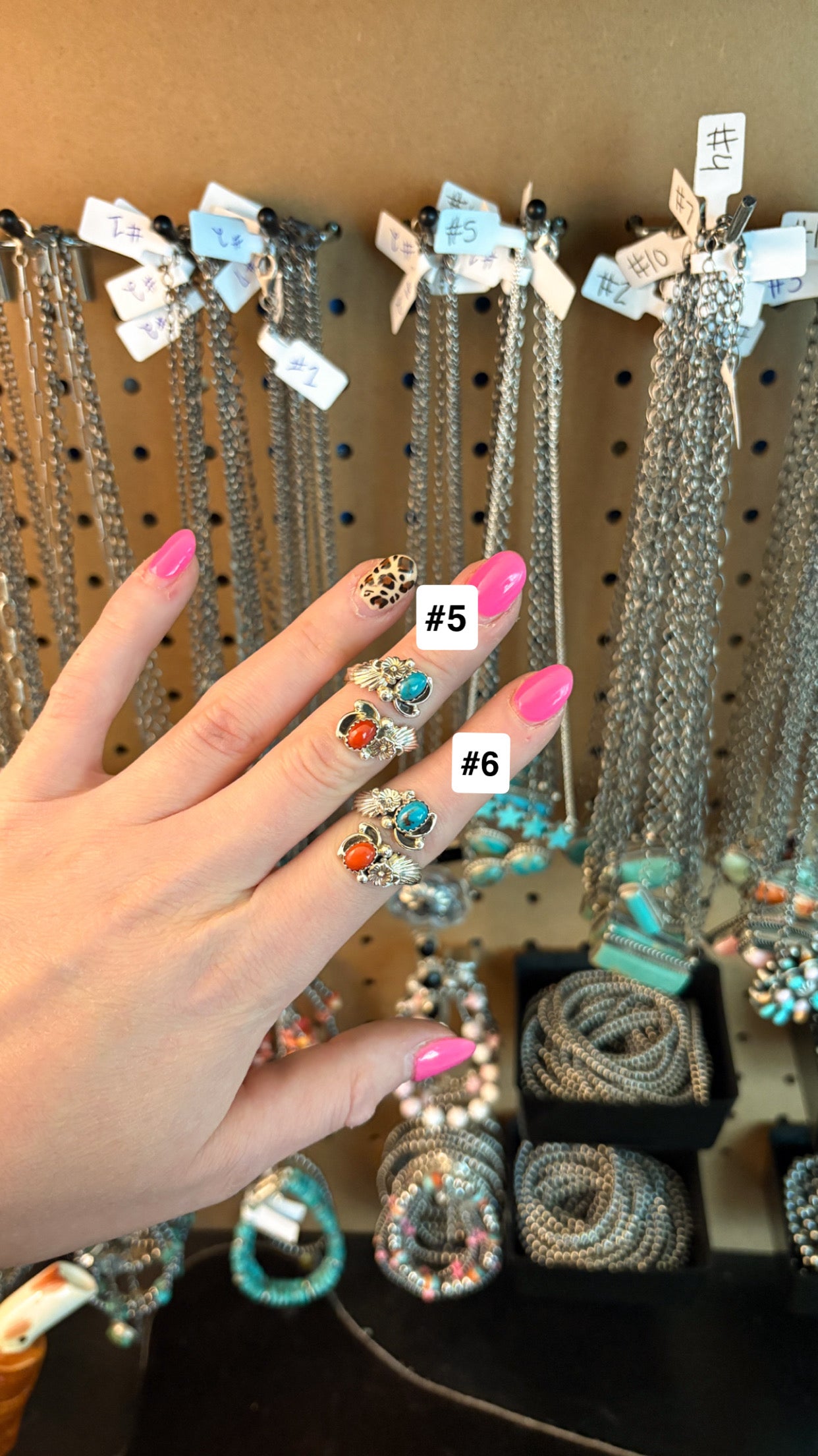 ADJUSTABLE CORAL & TURQUOISE WRAP RING