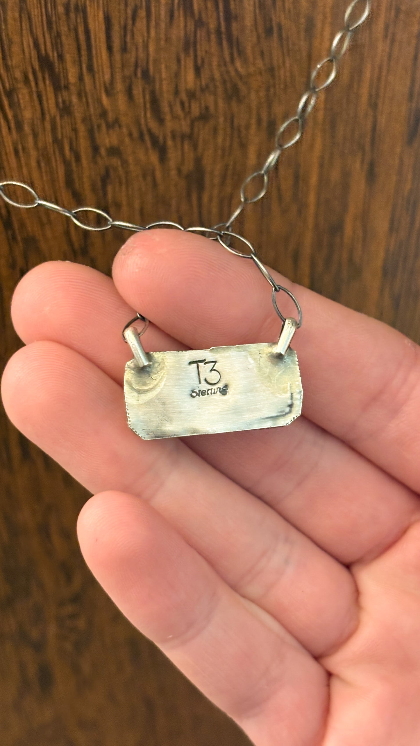 GREEN KINGMAN TURQUOISE BAR NECKLACE BY TIA LONG - SMALL