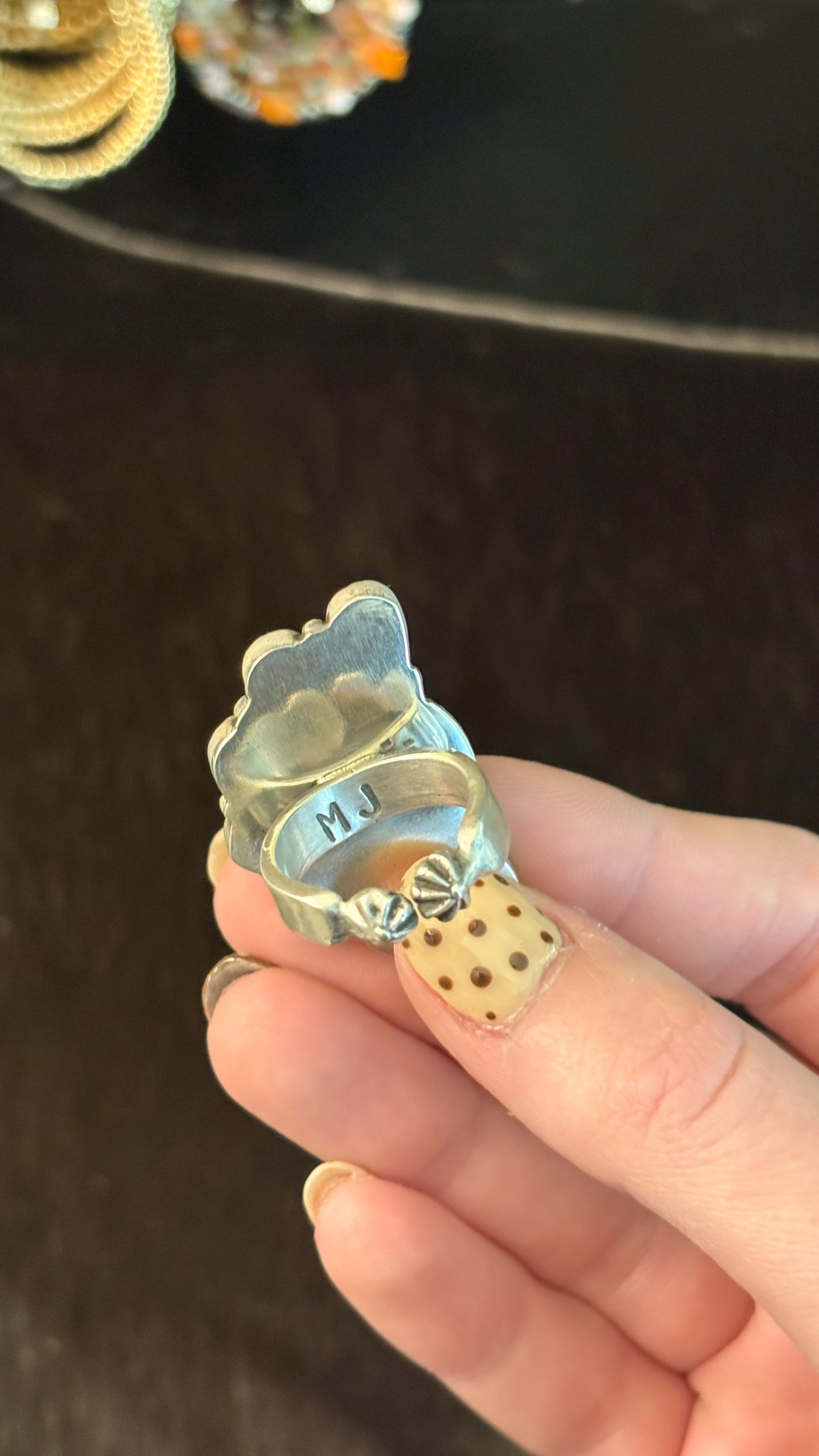 KINGMAN TURQUOISE HALF CLUSTER RING BY MARLENE JONES