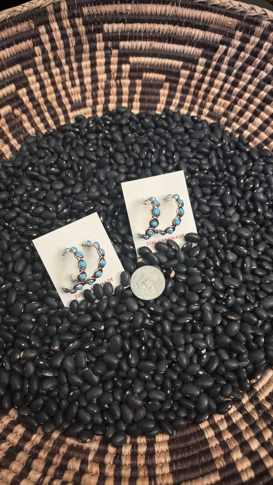 SHADOWBOX TURQUOISE HOOP EARRINGS - LARGE