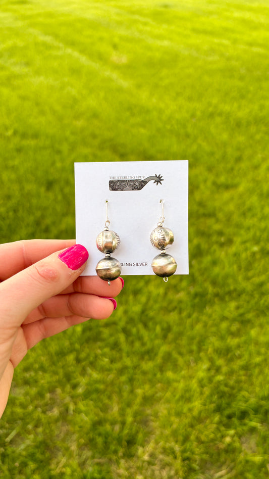 AUTHENIC NAVAJO PEARL DANGLE EARRINGS