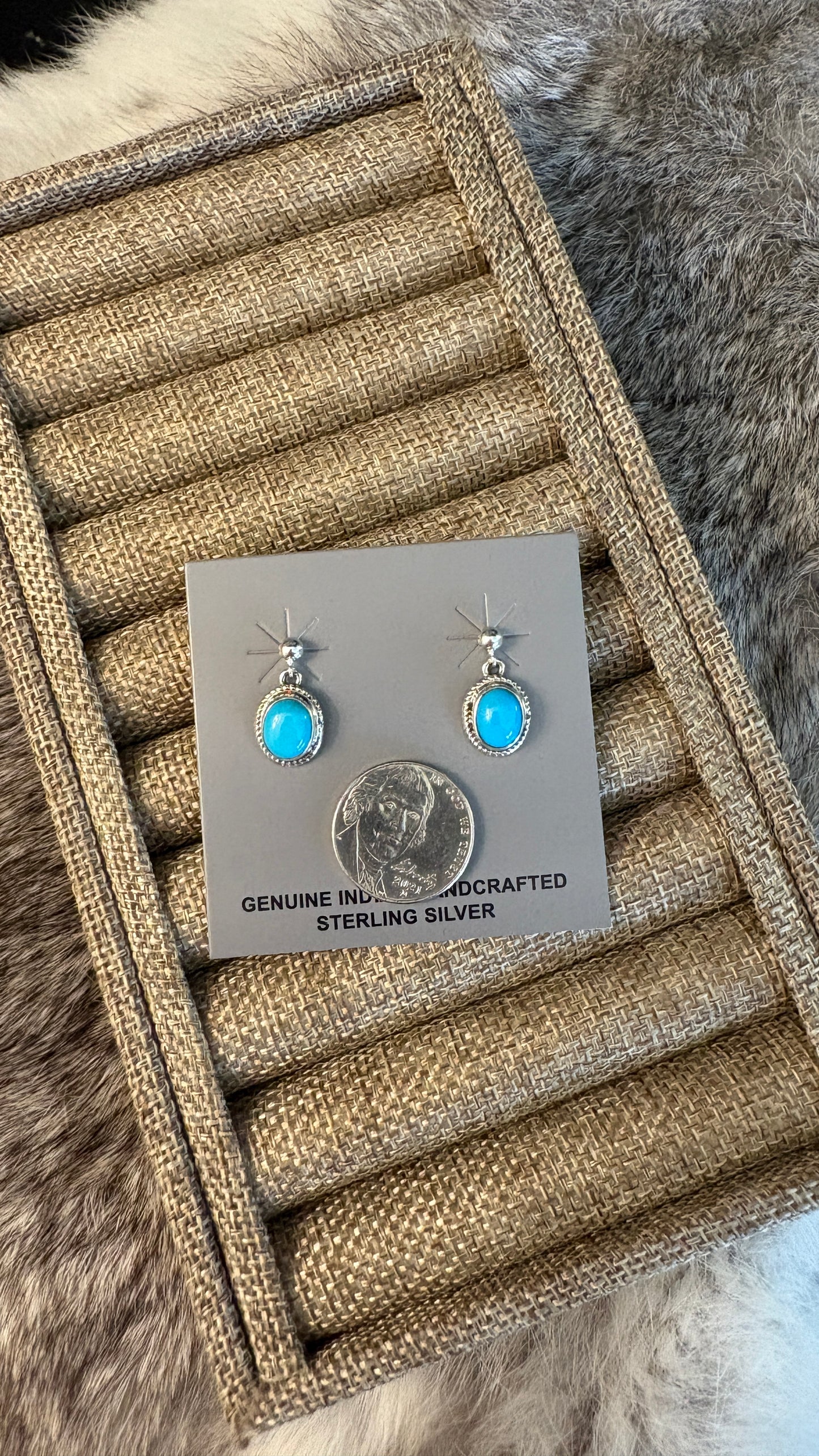 SLEEPING BEAUTY TURQUOISE DANGLE EARRINGS BY SHIRLEY HENRY