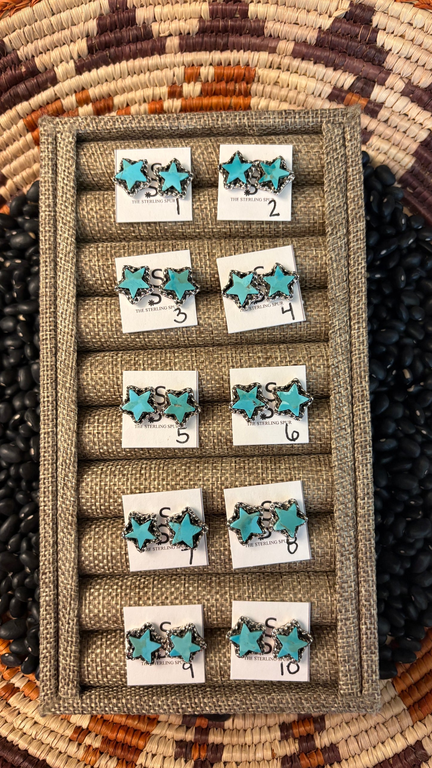 KINGMAN TURQUOISE STAR STUD EARRINGS