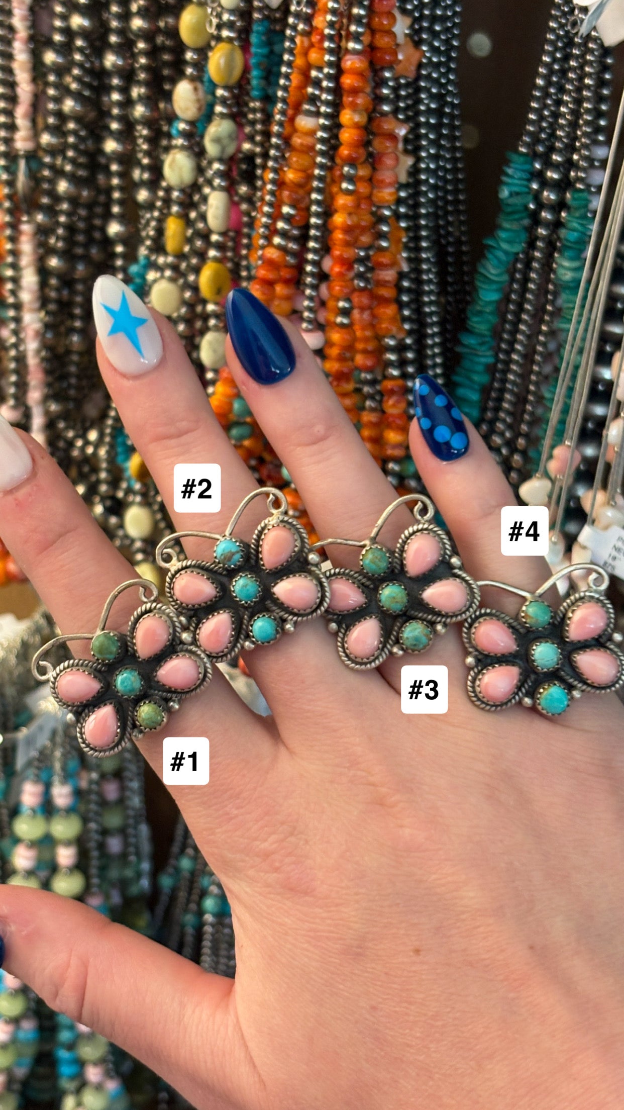 PINK CONCH & TURQUOISE BUTTERFLY RING
