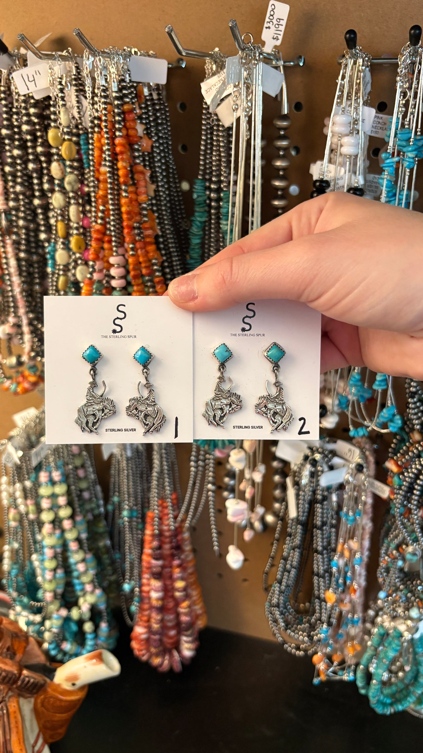 SADDLE BRONC EARRINGS BY ANNIE SPENCER