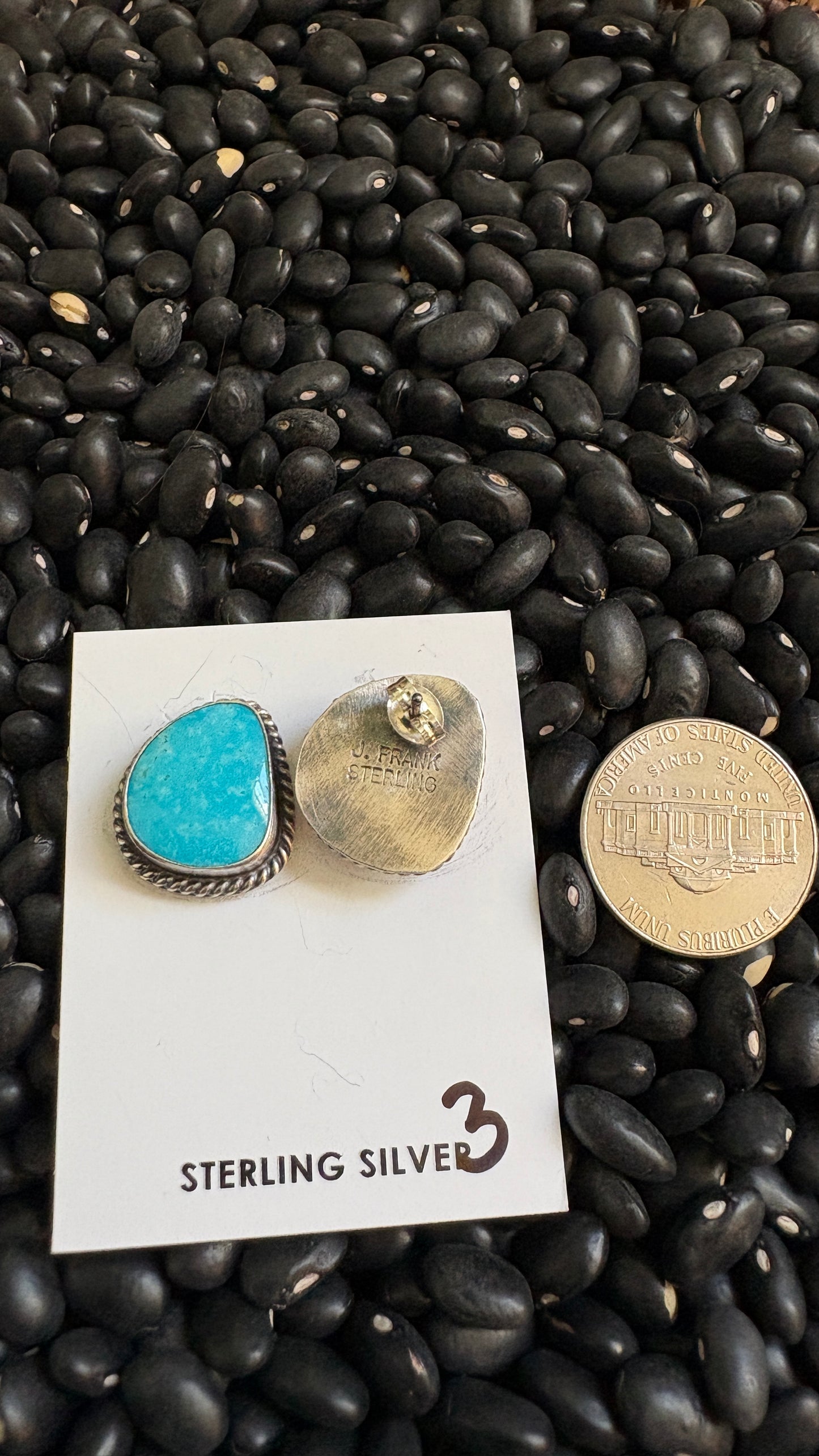 LARGE TURQUOISE POST EARRINGS