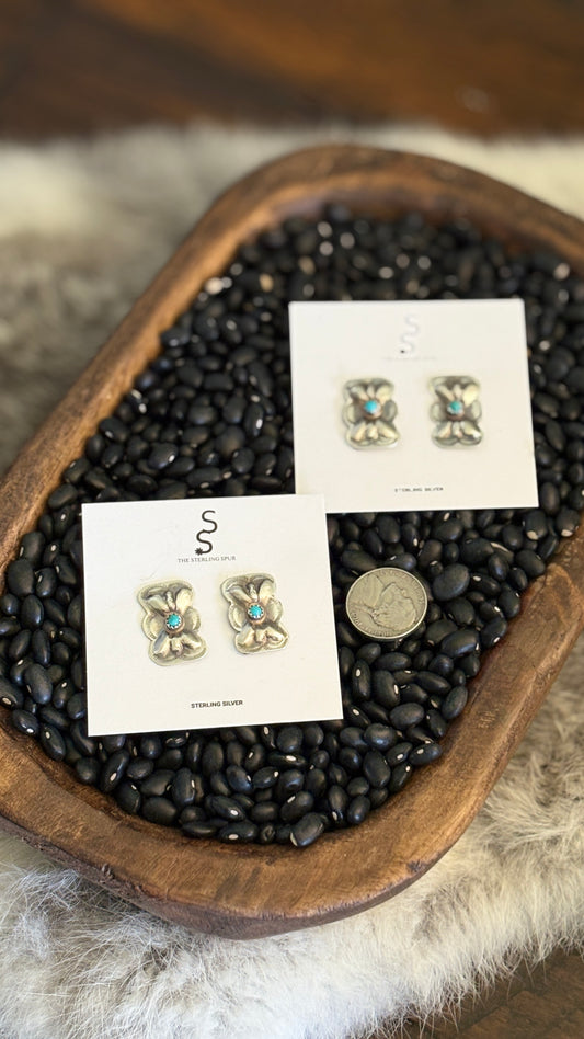 TURQUOISE BOW TIE EARRINGS