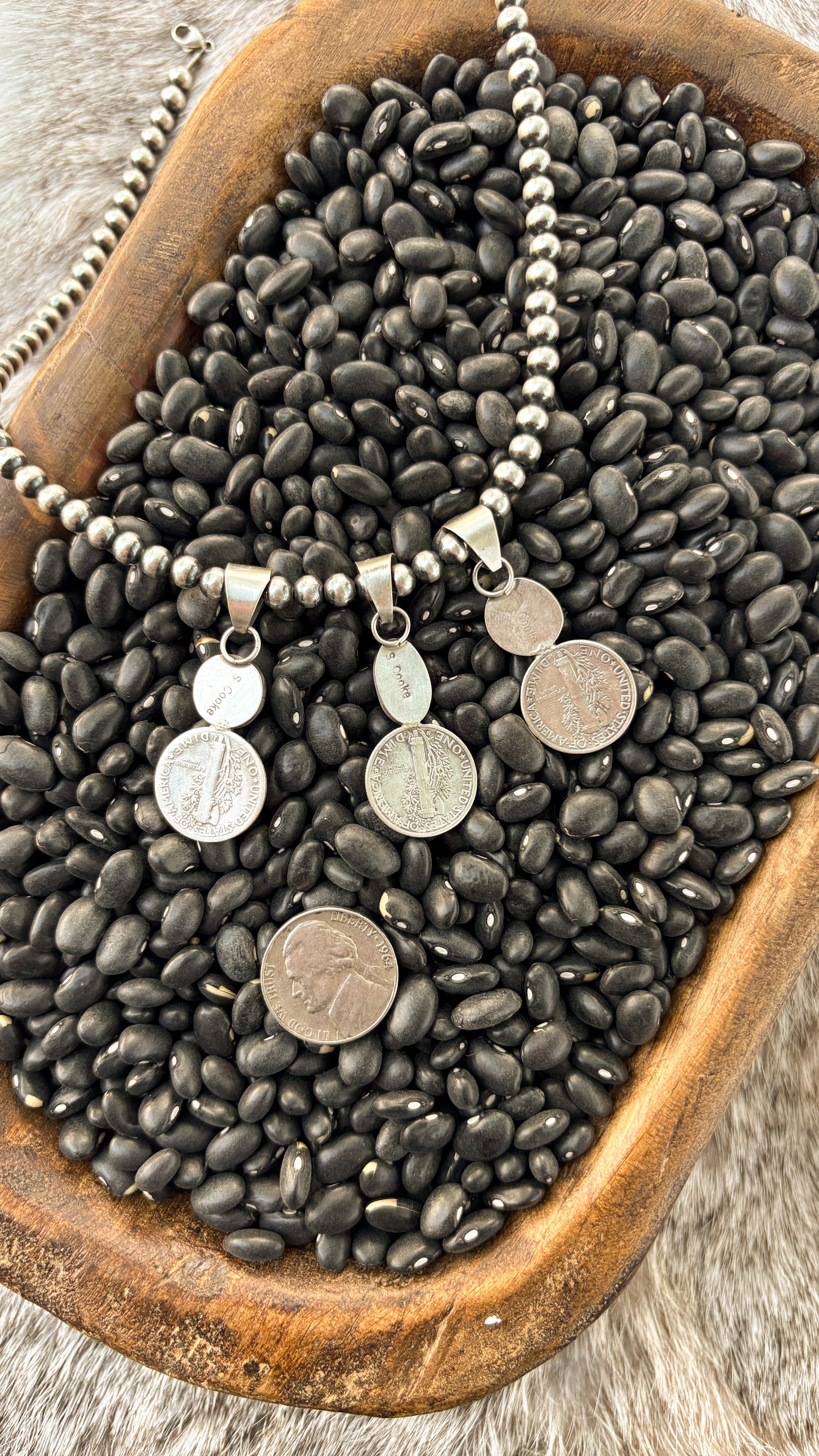 MERCURY DIME STONE PENDANT - TURQUOISE