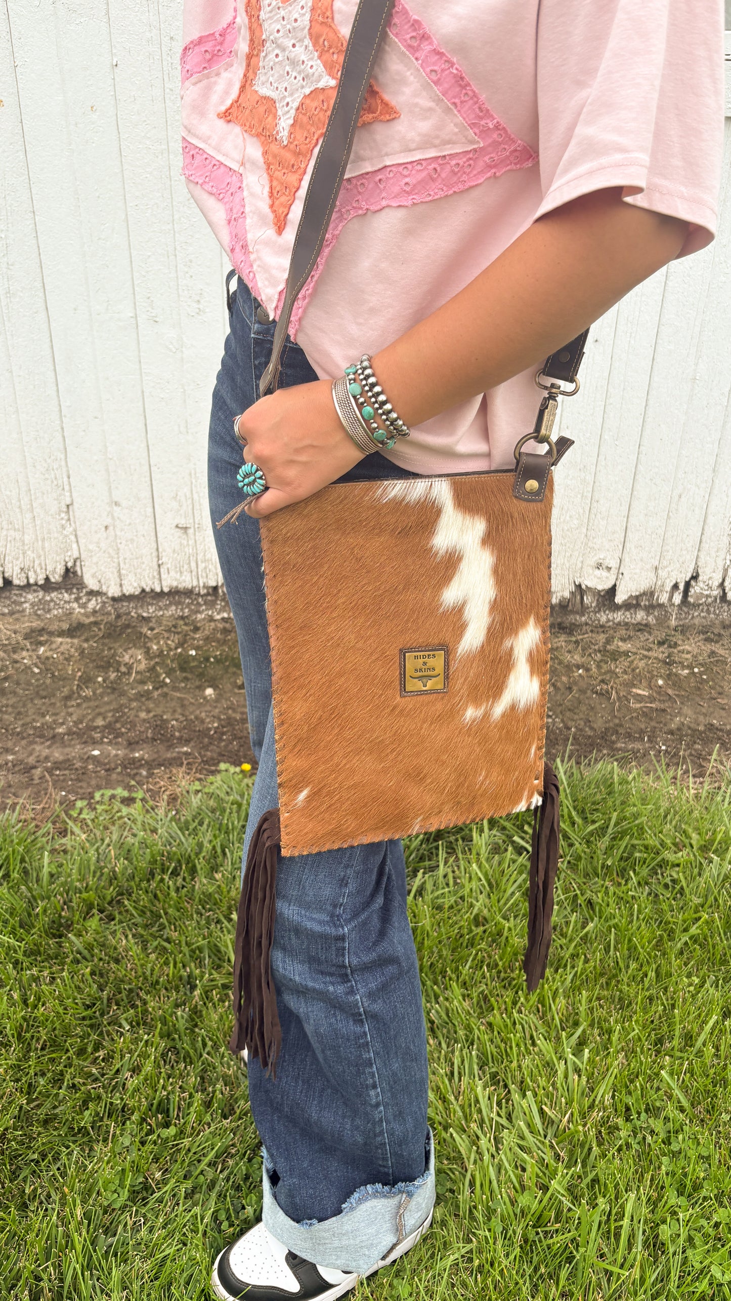 COWHIDE FRINGE CROSSBODY BAG - #3