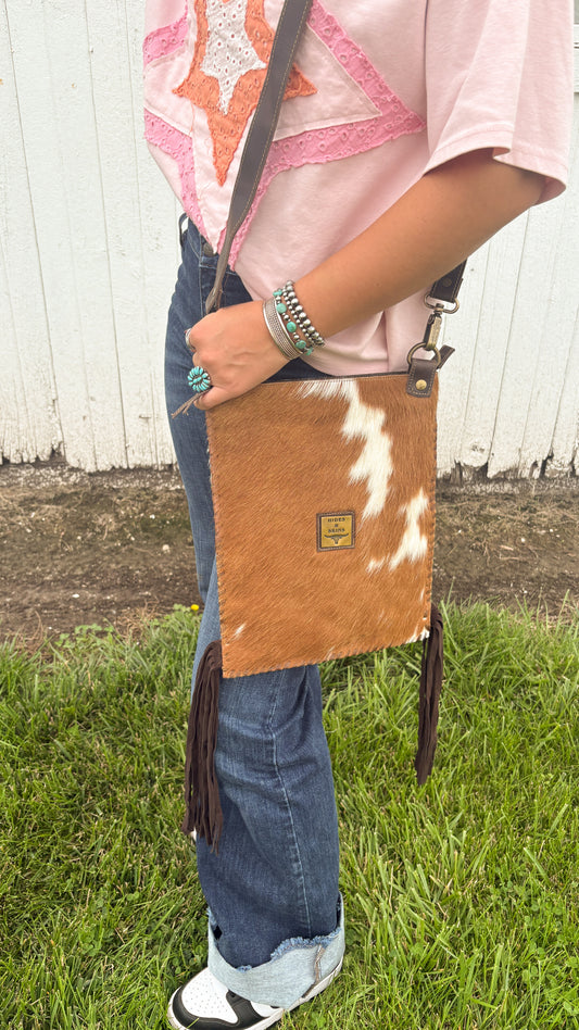 COWHIDE FRINGE CROSSBODY BAG - #3