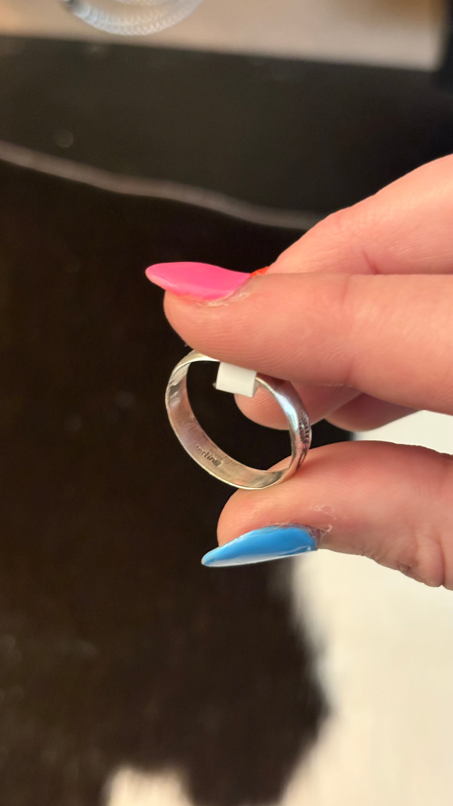 STAMPED SILVER STACKER RING