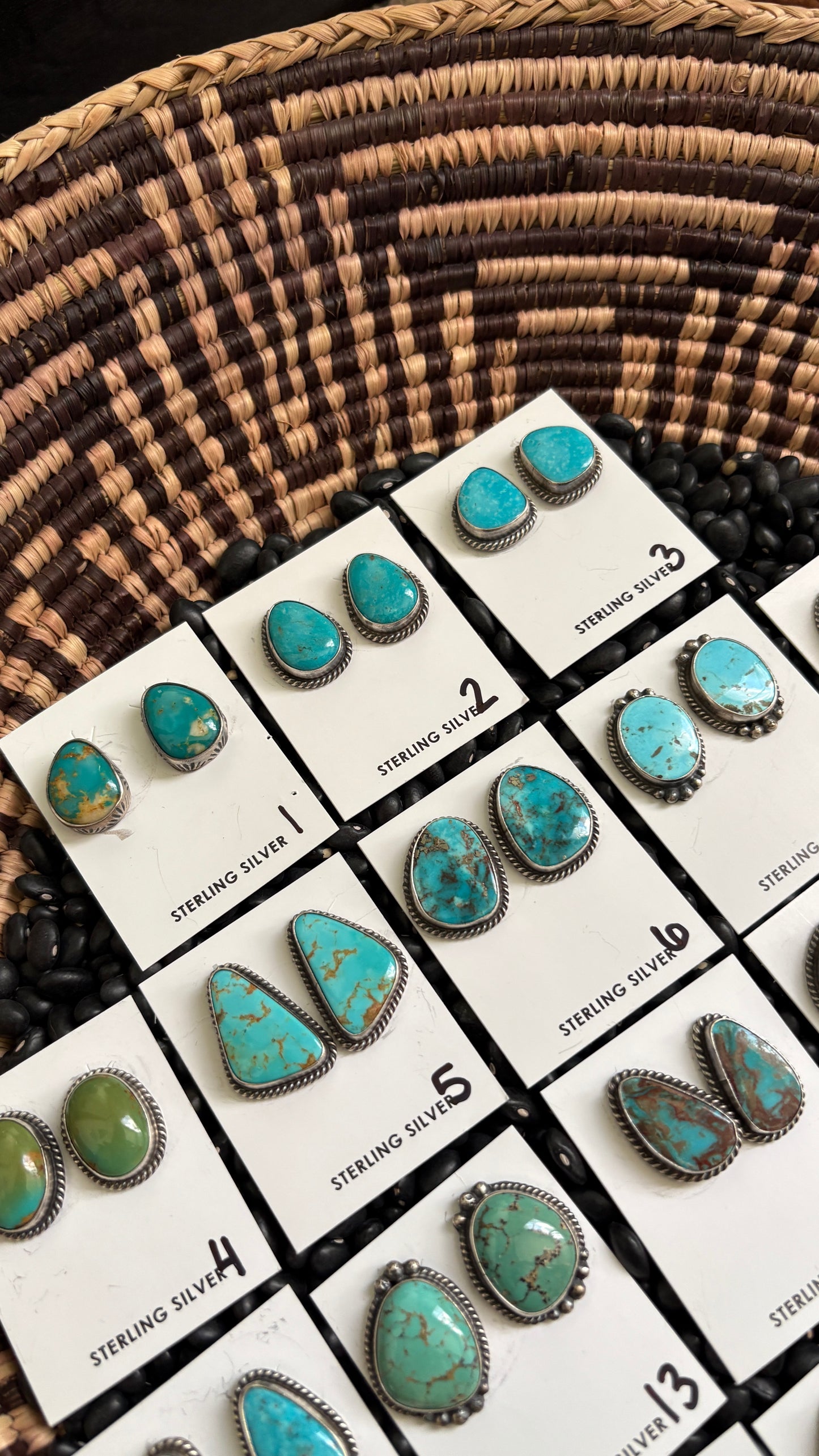 LARGE TURQUOISE POST EARRINGS