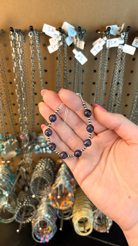 CHAROLITE PEARL BRACELET