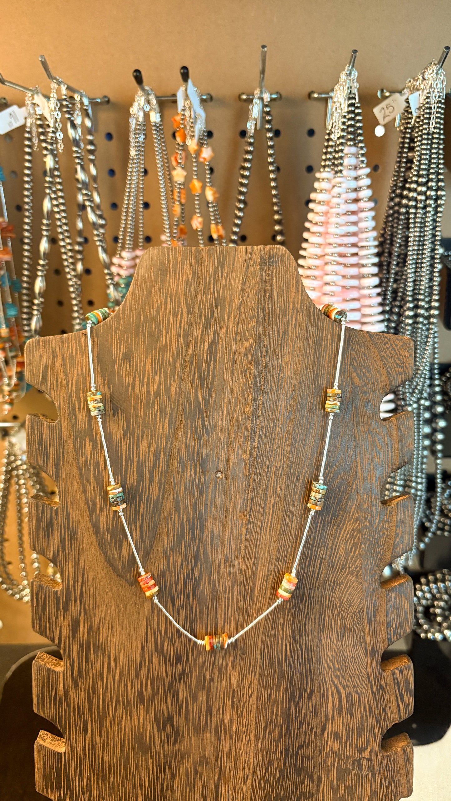 LIQUID SILVER MULTI STONE HEISHI NECKLACE