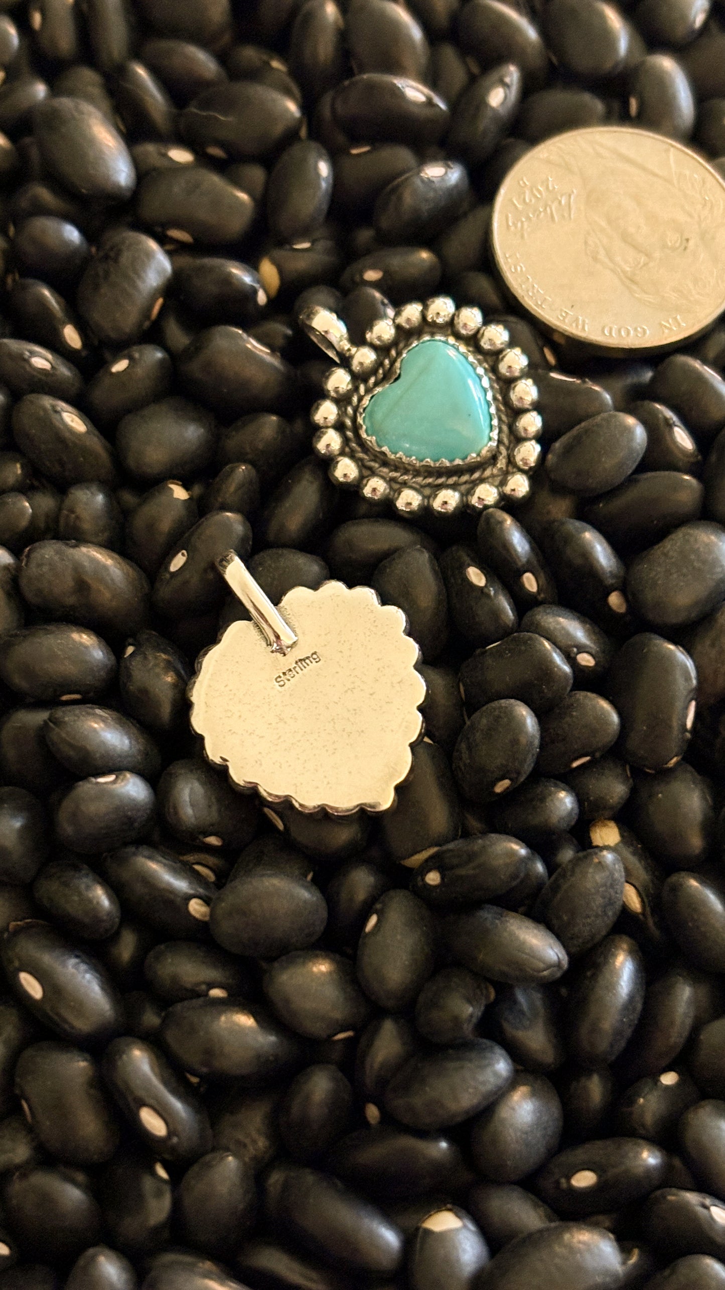 BEADED HEART PENDANT