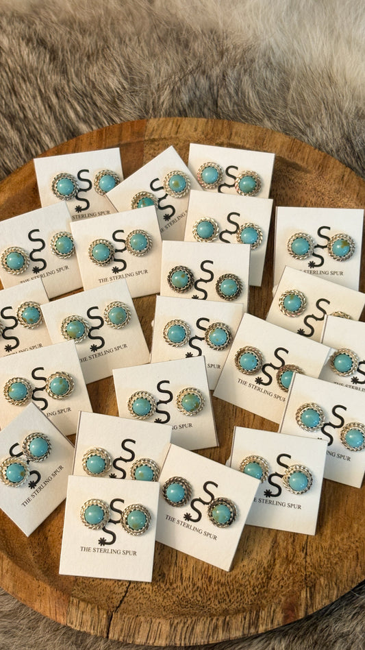 MINI KINGMAN TURQUOISE STUDS BY ESTHER WHITE
