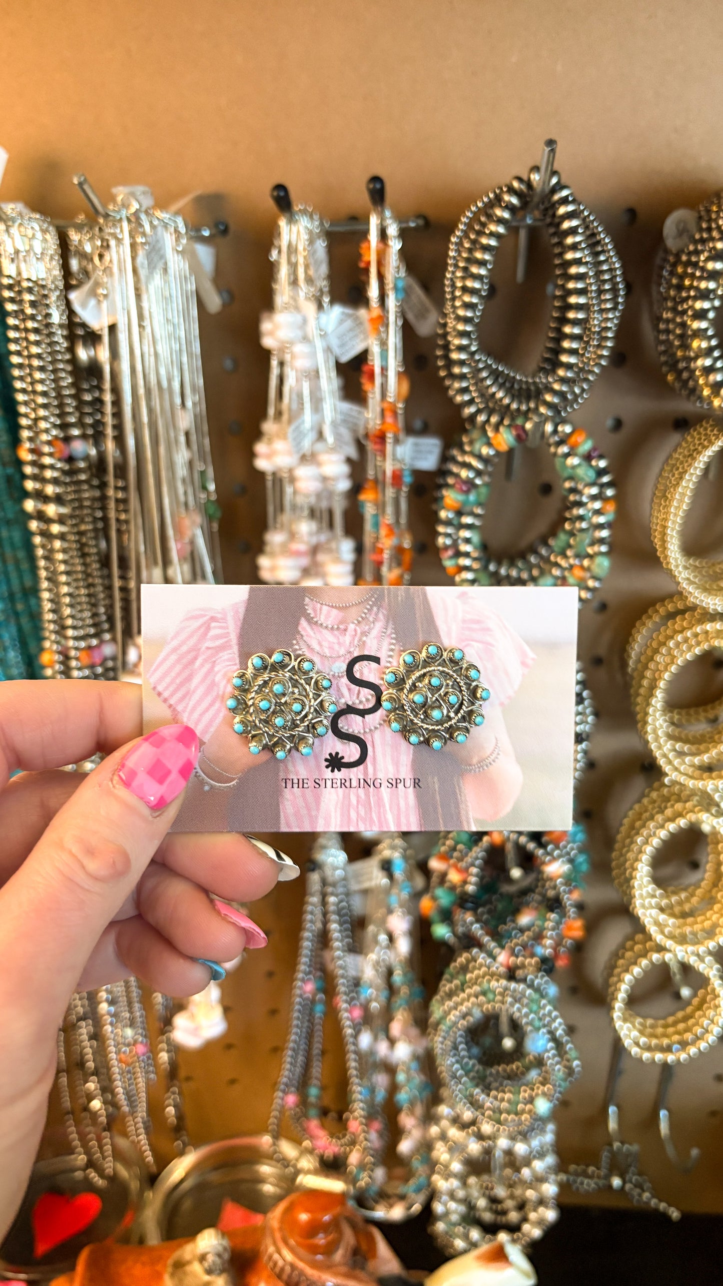 ROUND ZUNI TURQUOISE STATEMENT EARRINGS