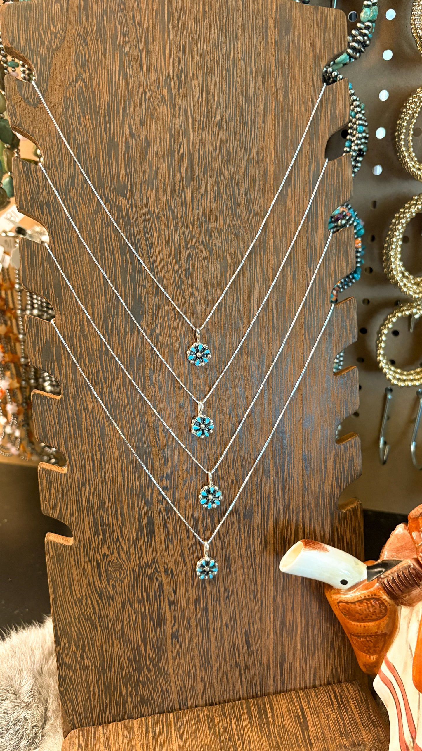 TURQUOISE MINI CLUSTER NECKLACE BY TRICIA LEEKITY