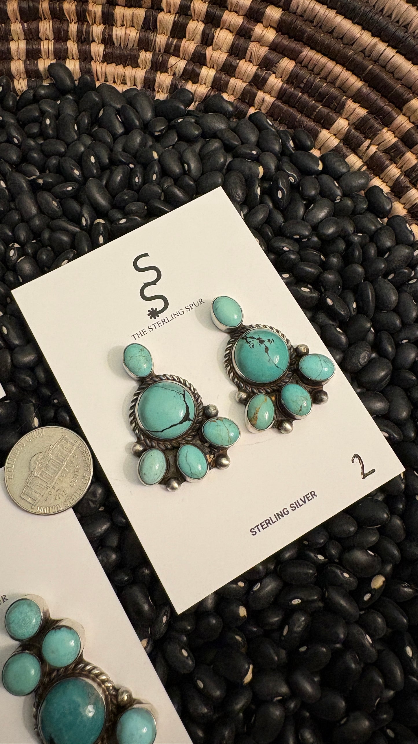 CLOUD MOUNTAIN TURQUOISE STATEMENT EARRINGS BY WILSON DAWES