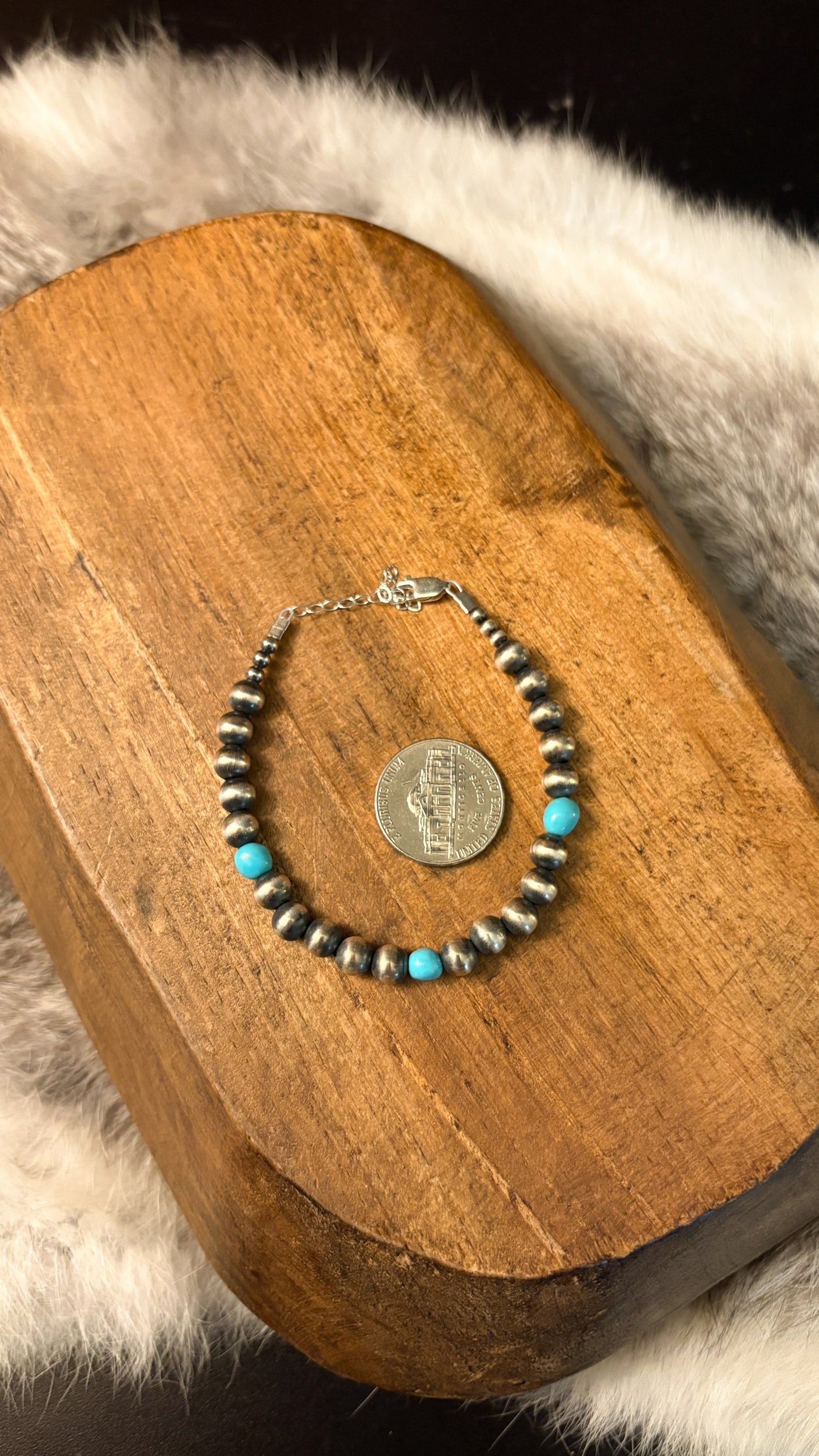 6MM PEARL TURQUOISE BRACELET