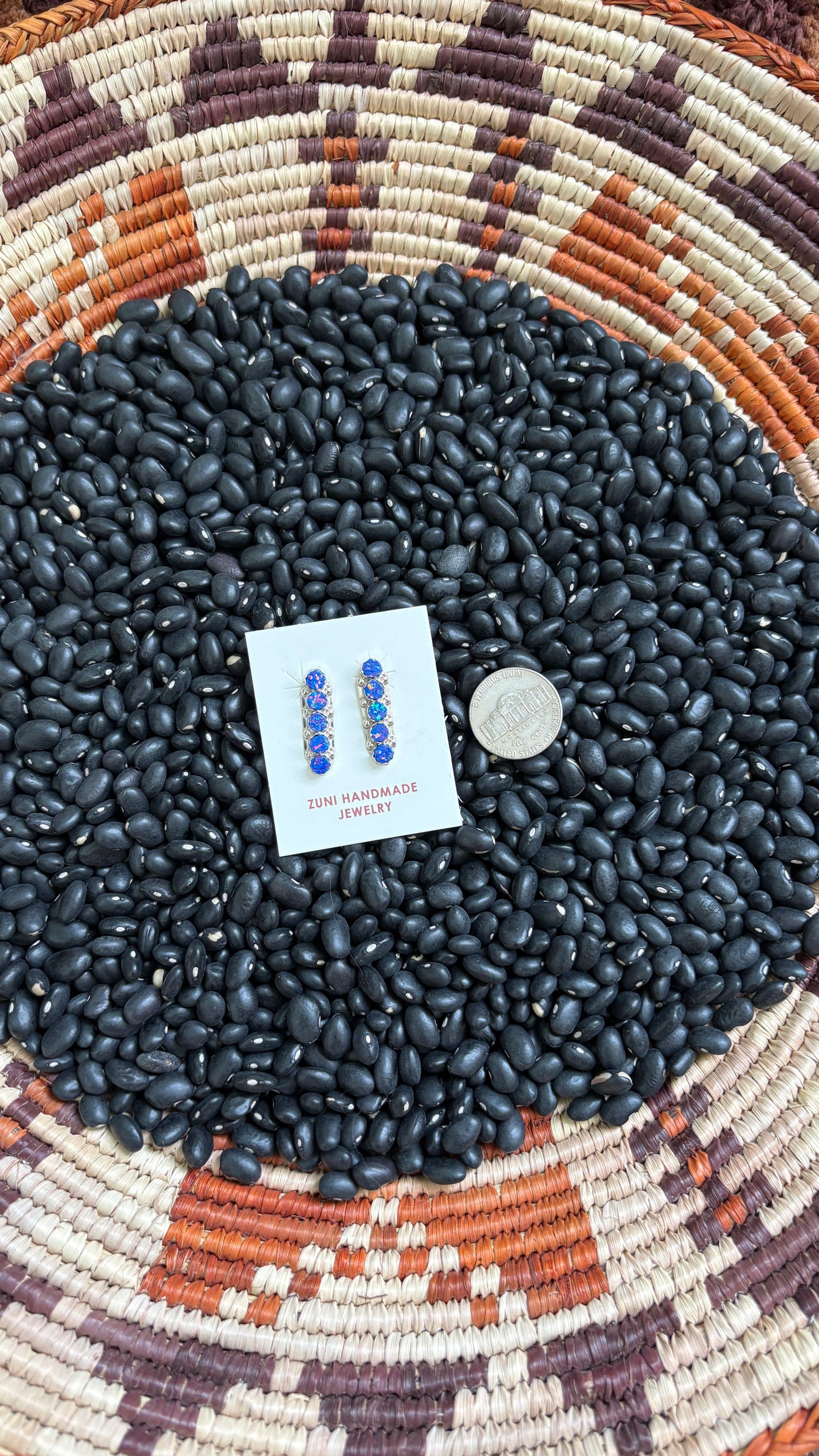 PURPLE OPAL ZUNI BAR EARRINGS BY SWAIN CHARLEY