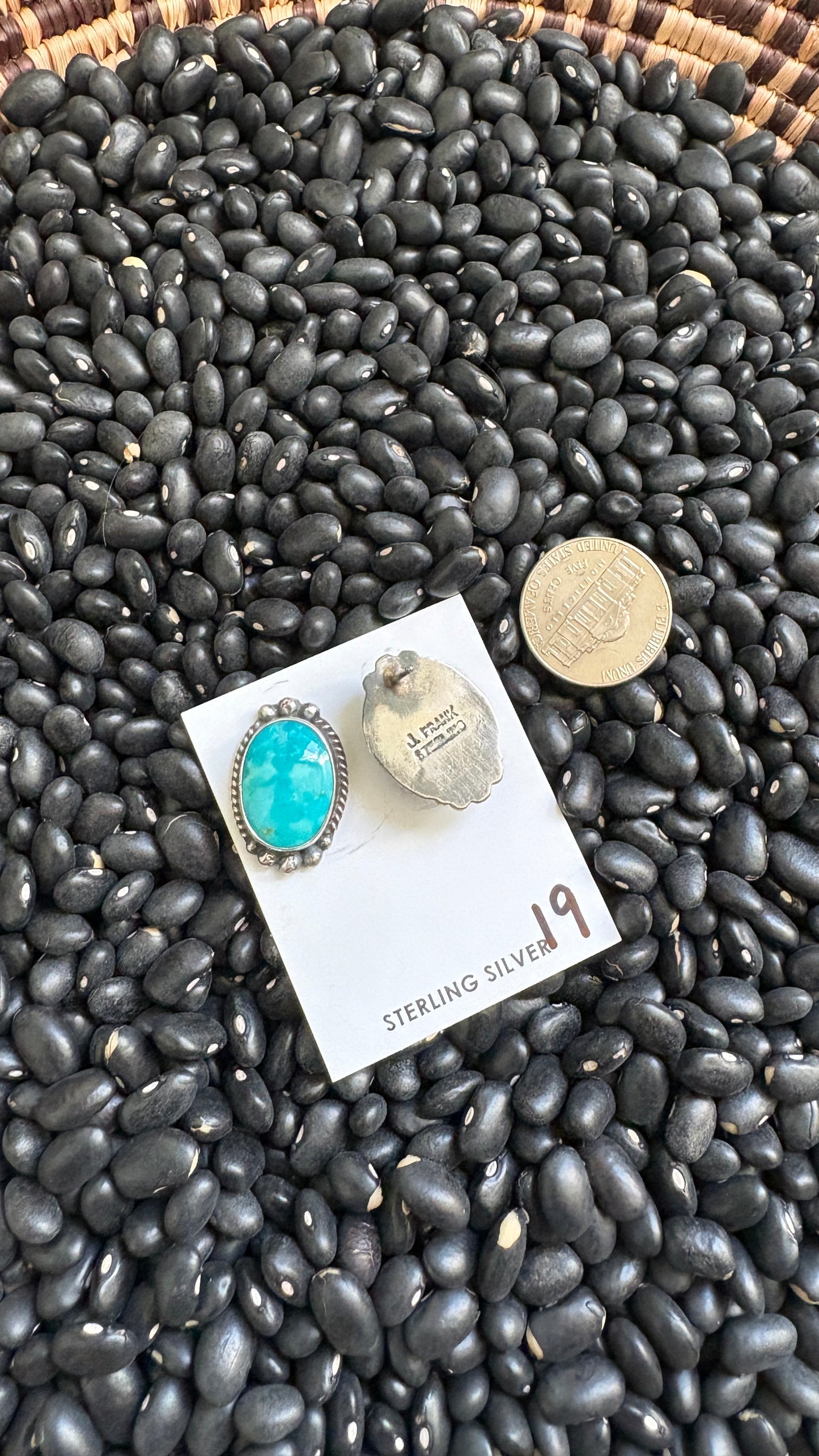 LARGE TURQUOISE POST EARRINGS
