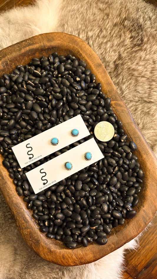 ZUNI TURQUOISE STUDS W ROPE DETAIL