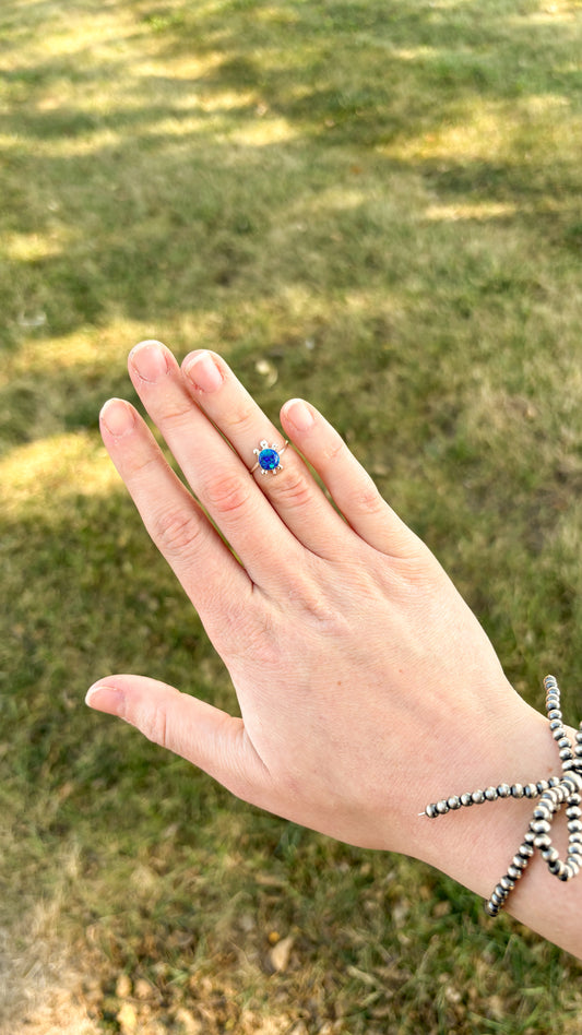 OPAL TURTLE RING - DARK BLUE