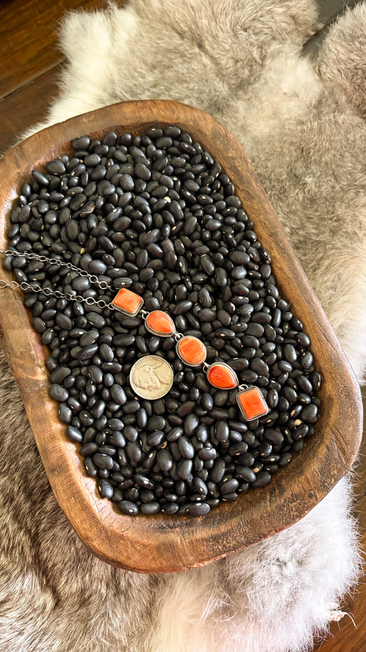 ORANGE SPINY OYSTER LARIAT