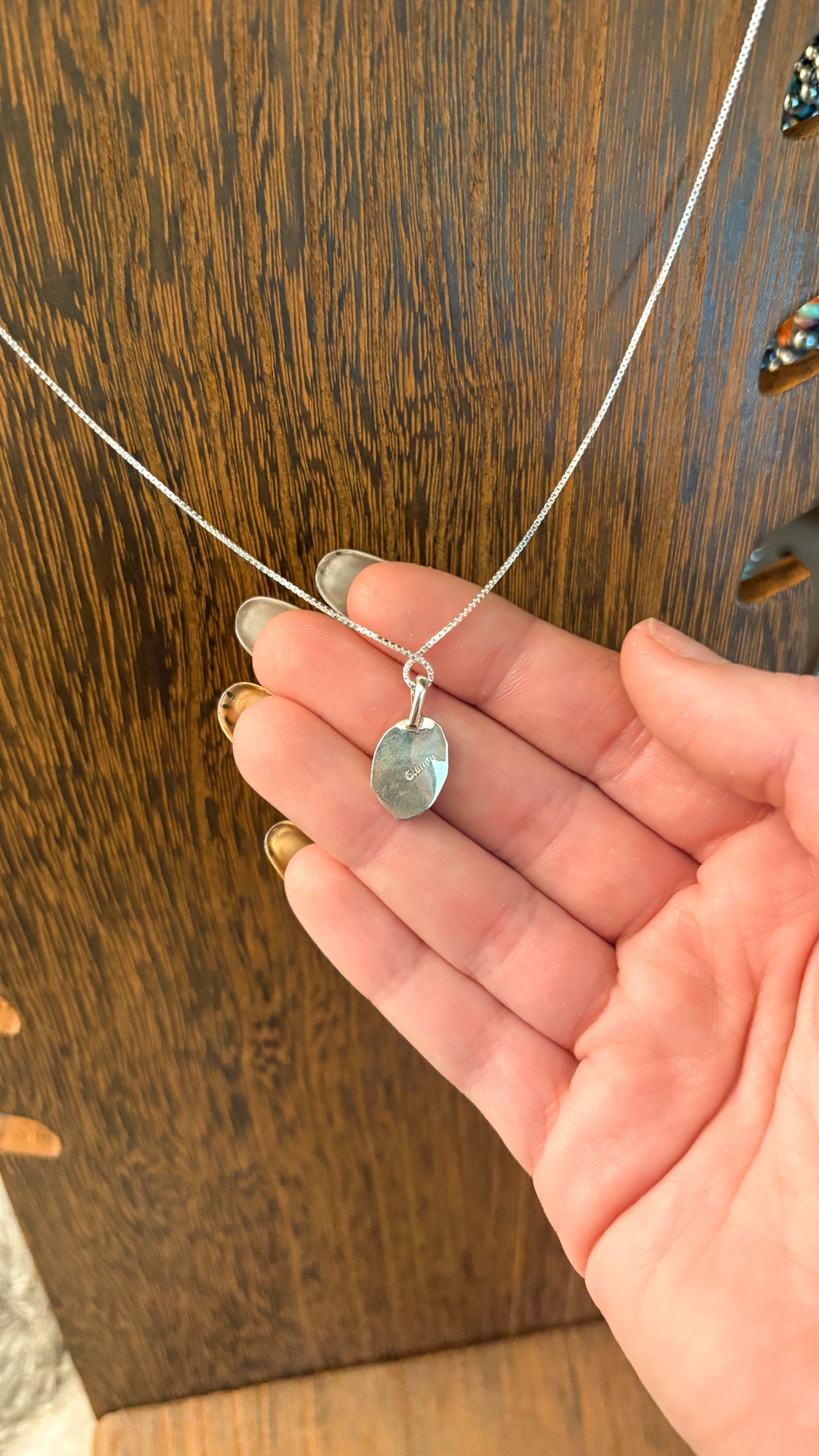 KINGMAN TURQUOISE DAINTY NECKLACE BY DOROTHY YAZZIE