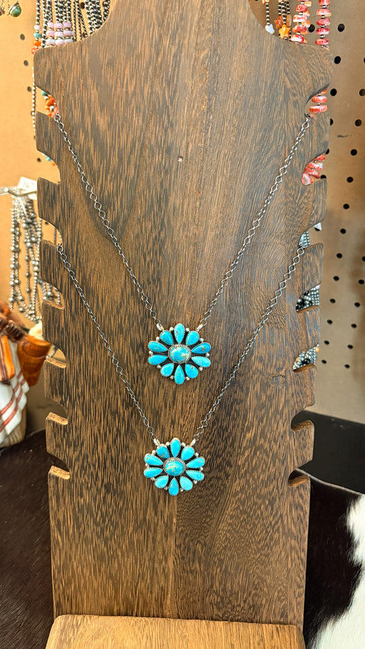TURQUOISE CLUSTER NECKLACE BY DEBRA SMITH