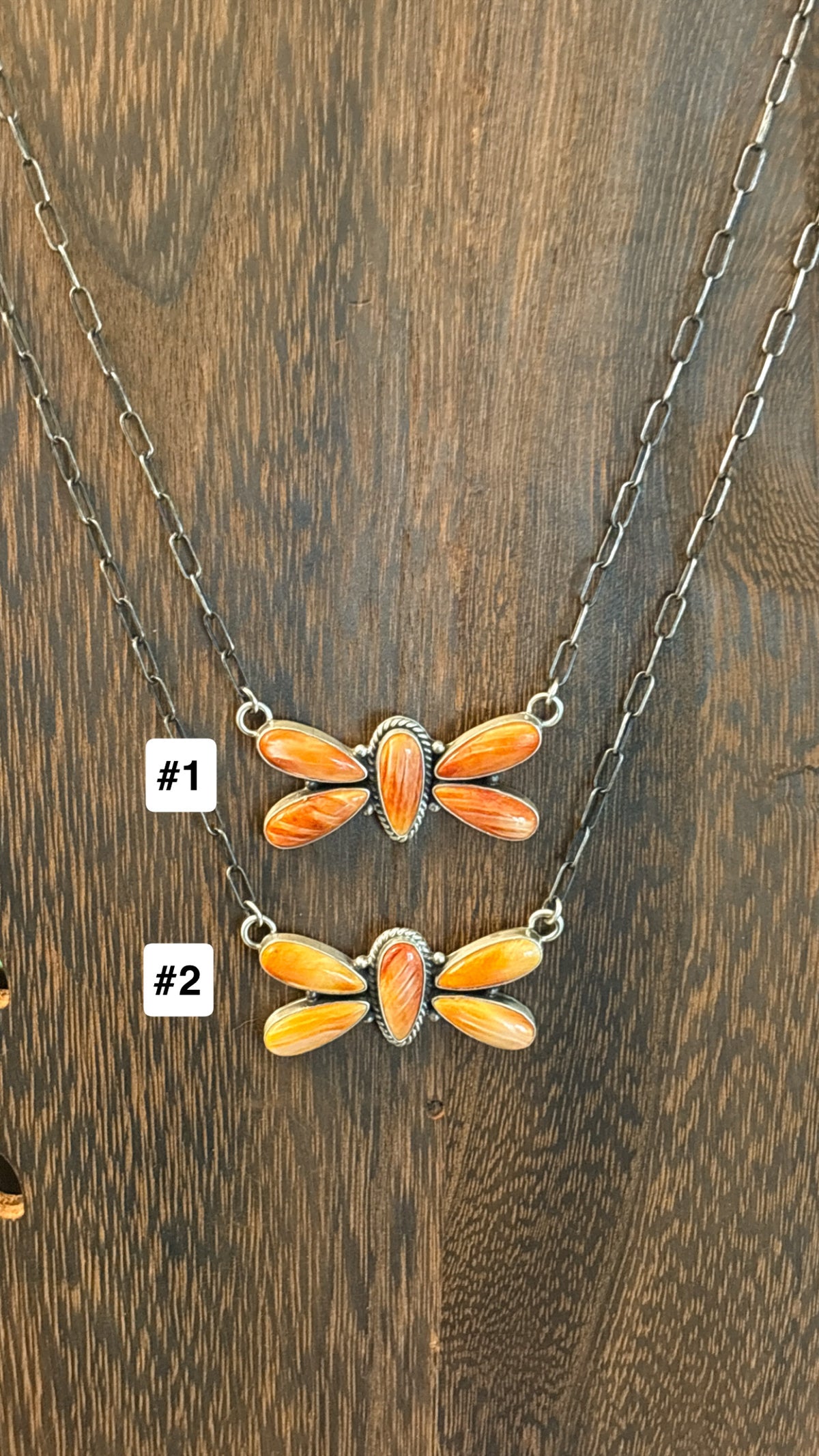 ORANGE SPINY OYSTER BUTTERFLY NECKLACE