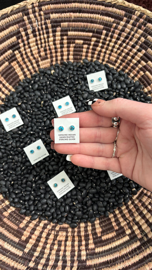 5MM ROUGH TURQUOISE STUDS