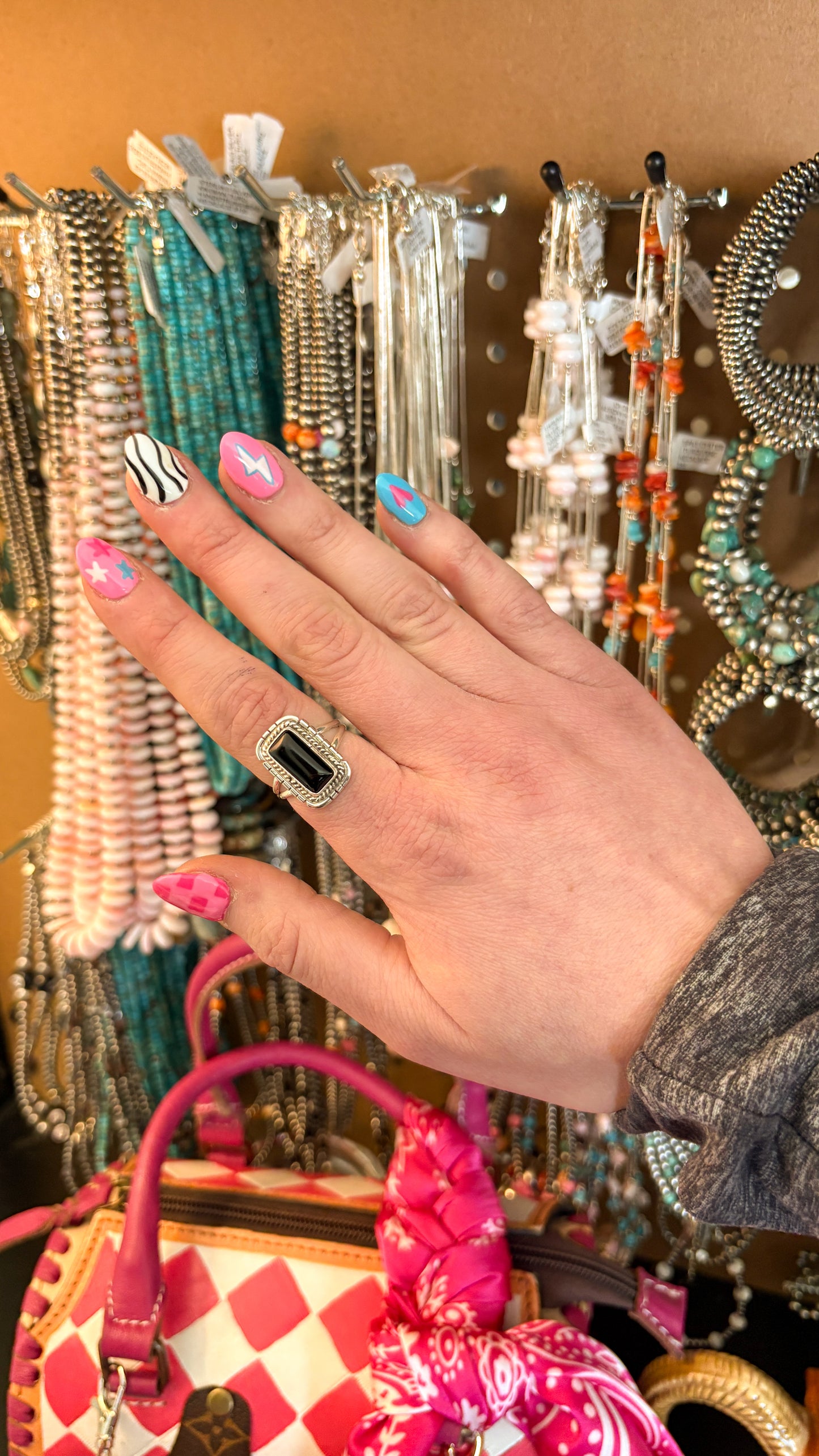 RECTANGULAR BLACK ONYX RING BY PEGGY SKEETS
