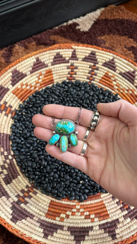 SONORAN GOLD 4 STONE CLUSTER NECKLACE BY VICKY HICKS - #1