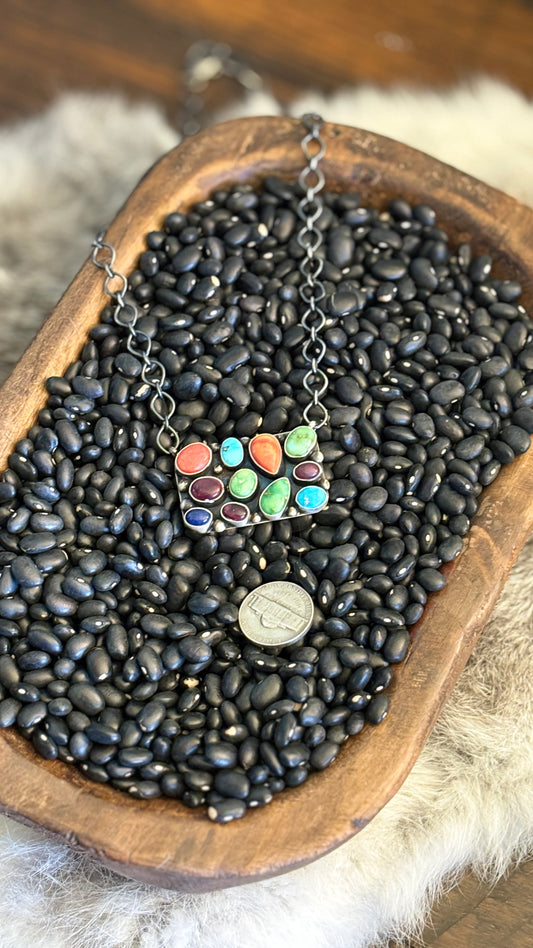 MULTI STONE STATEMENT NECKLACE