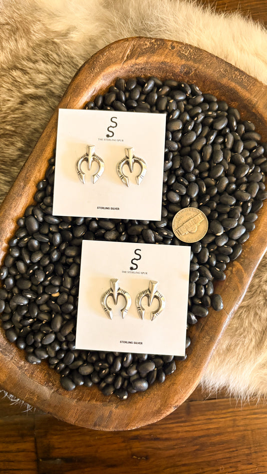 THICK SILVER NAJA POST EARRINGS