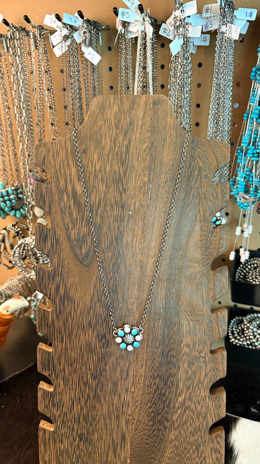 TURQUOISE & PINK CONCH STARSHOT NECKLACE