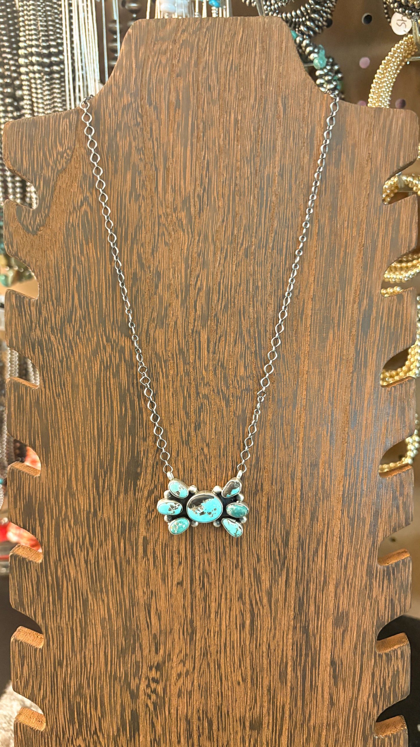 7 STONE TURQUOISE CLUSTER NECKLACE BY JAMESON GARCIA