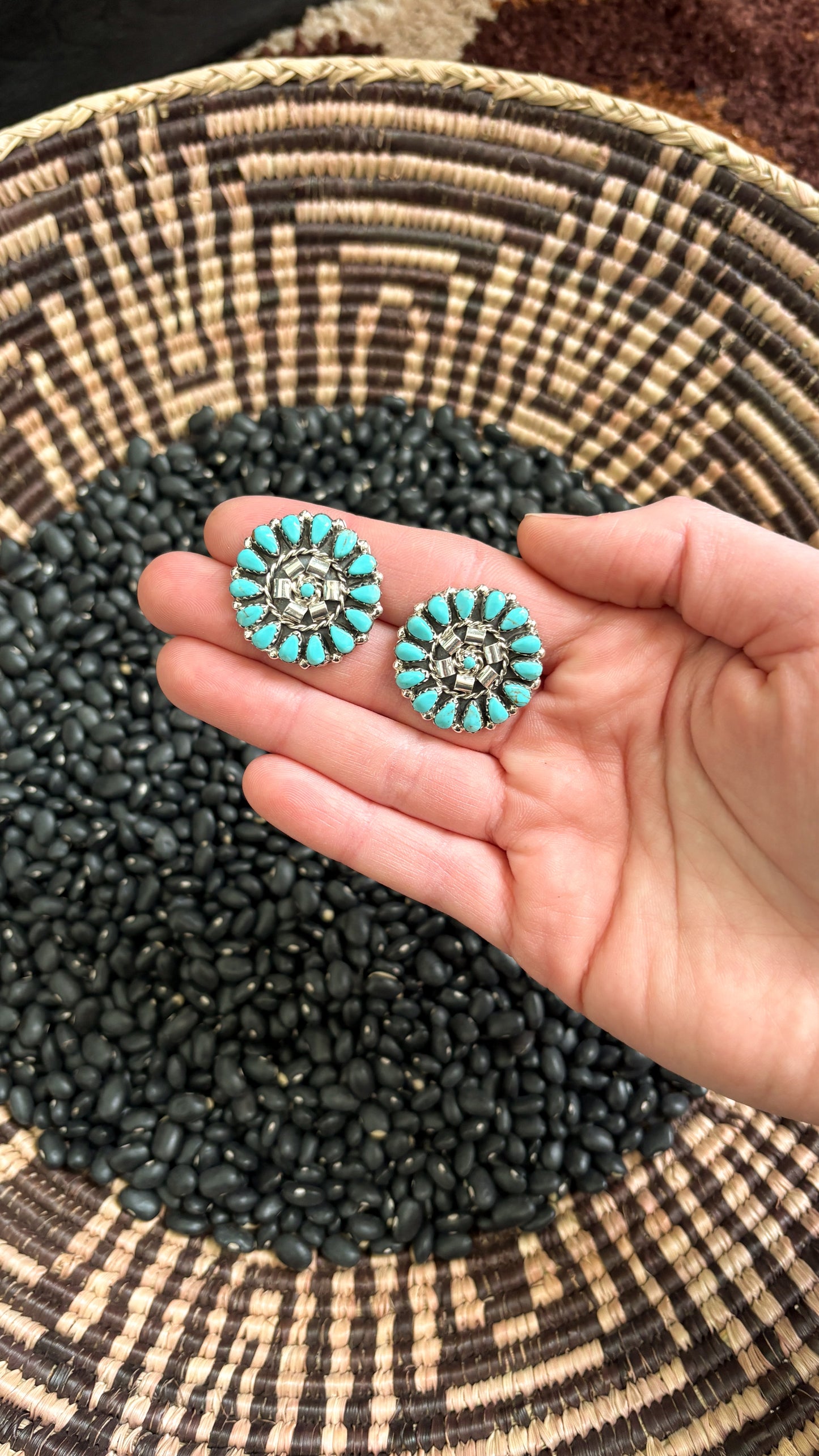 KINGMAN TURQUOISE CLUSTER EARRINGS