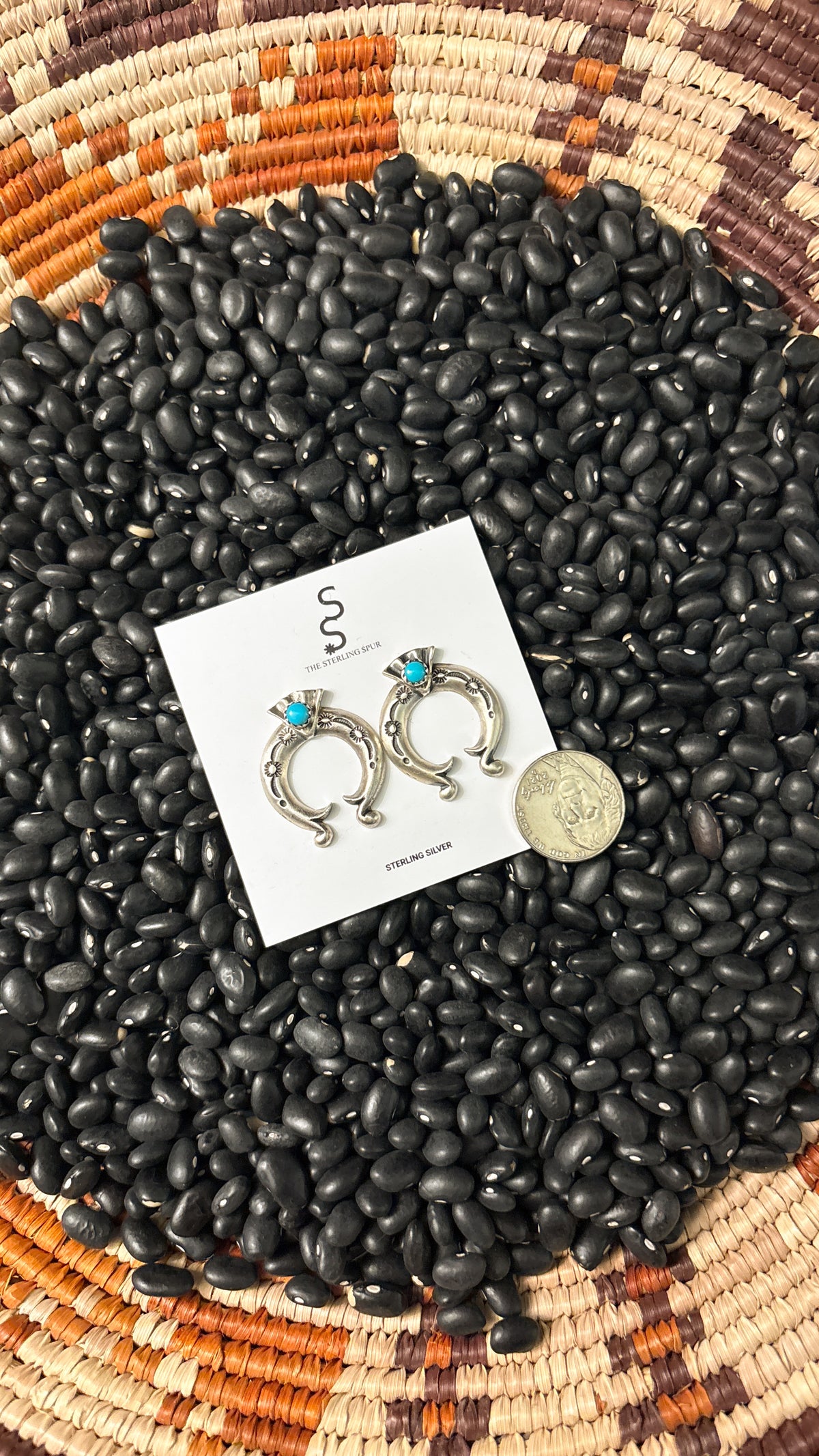 NAJA EARRINGS W TURQUOISE STONE