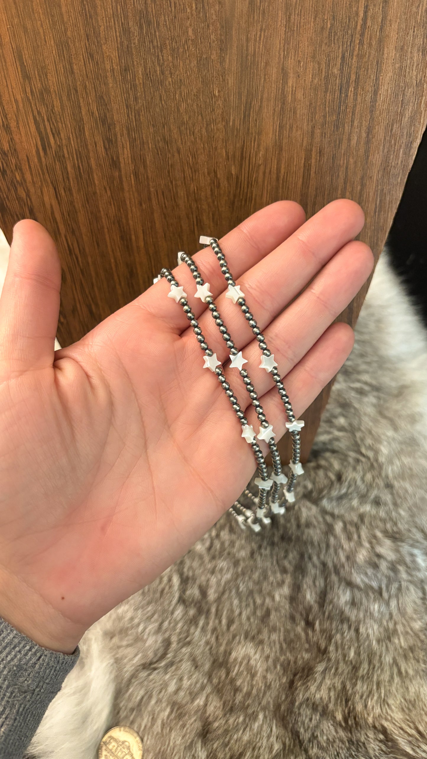 MOTHER OF PEARL STAR CHOKER