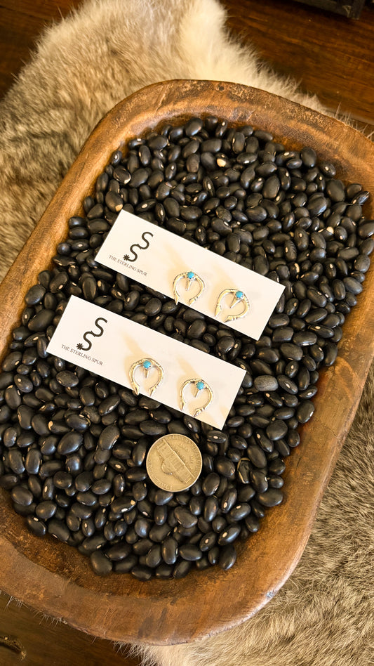 NAJA STUD EARRINGS W/ TURQUOISE STONES