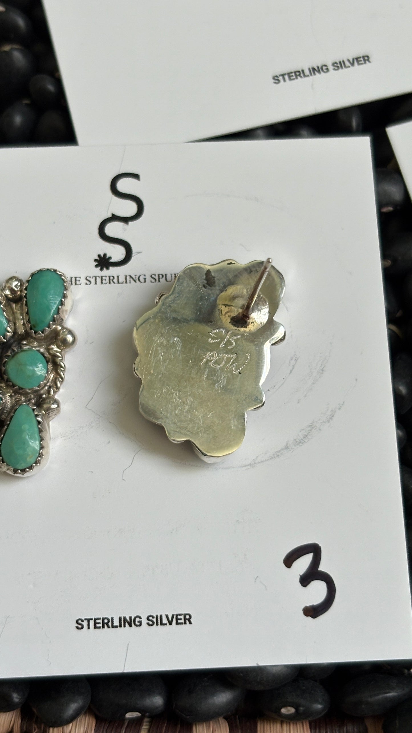 KINGMAN TURQUOISE HALF CLUSTER EARRINGS BY ALICIA WILSON