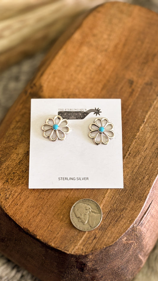 LARGE FLOWER POST EARRINGS