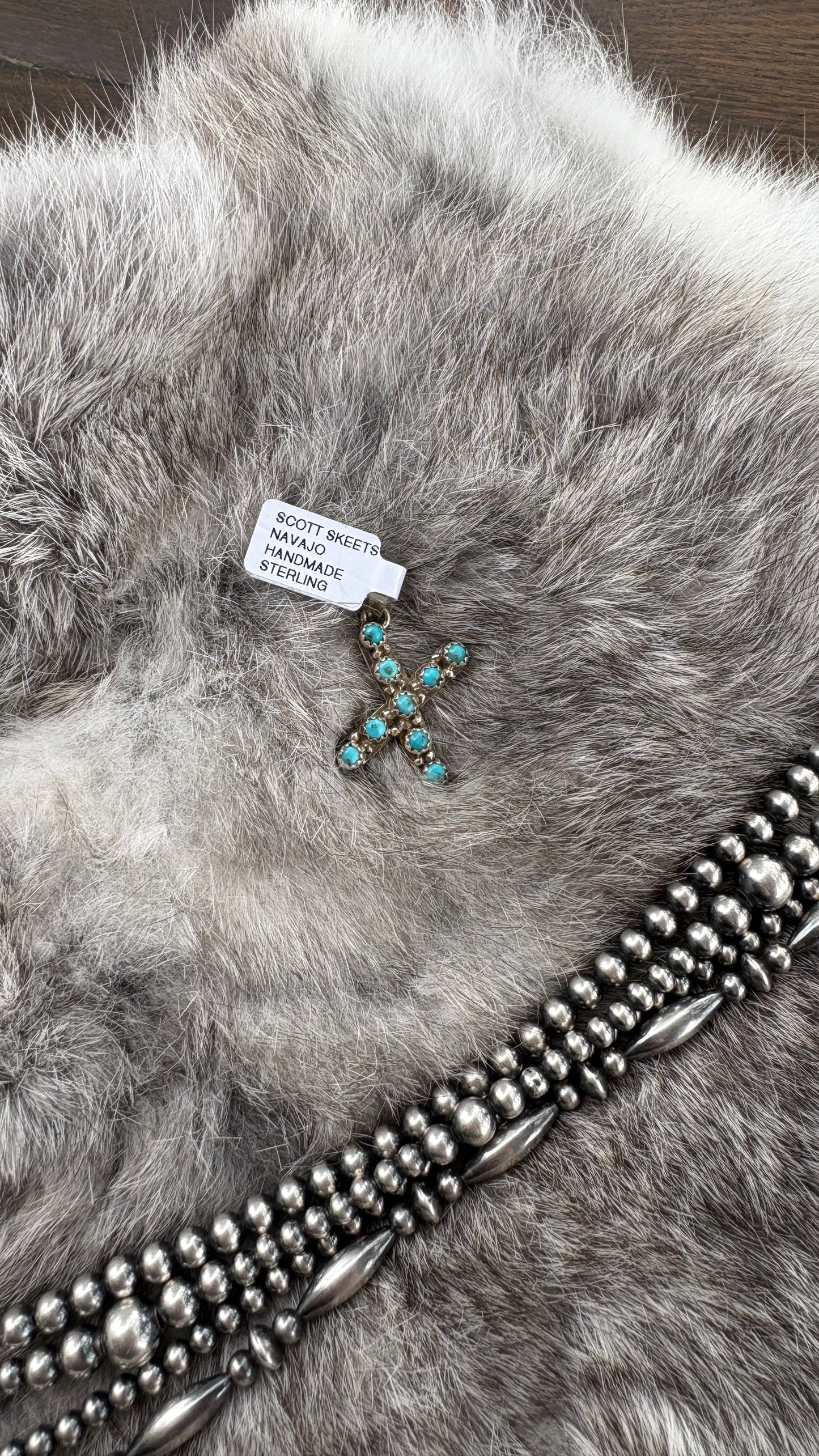KINGMAN TURQUOISE INITAL PENDANT BY SCOTT SKEETS
