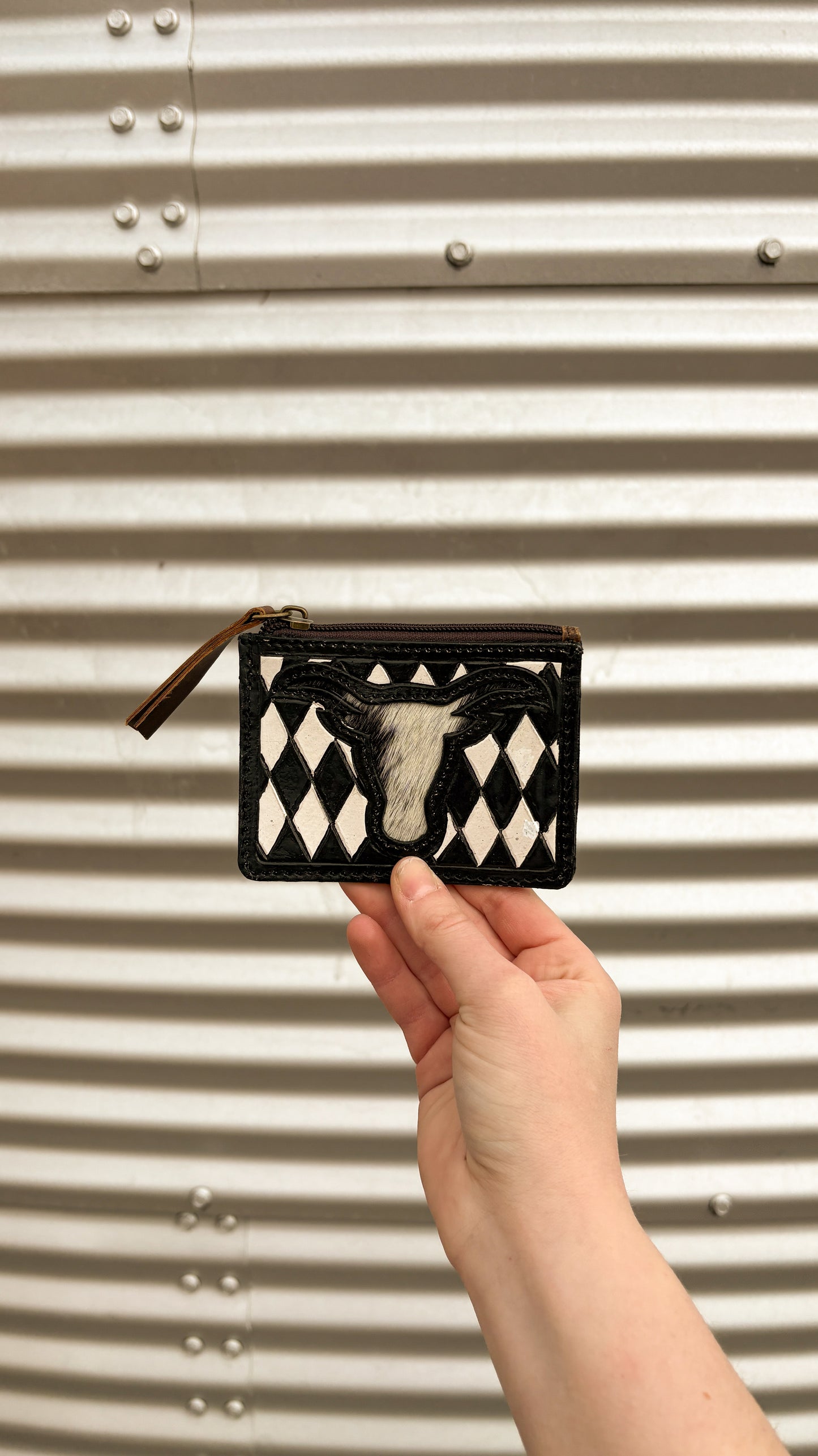 CHECKERED LONGHORN CARDHOLDER