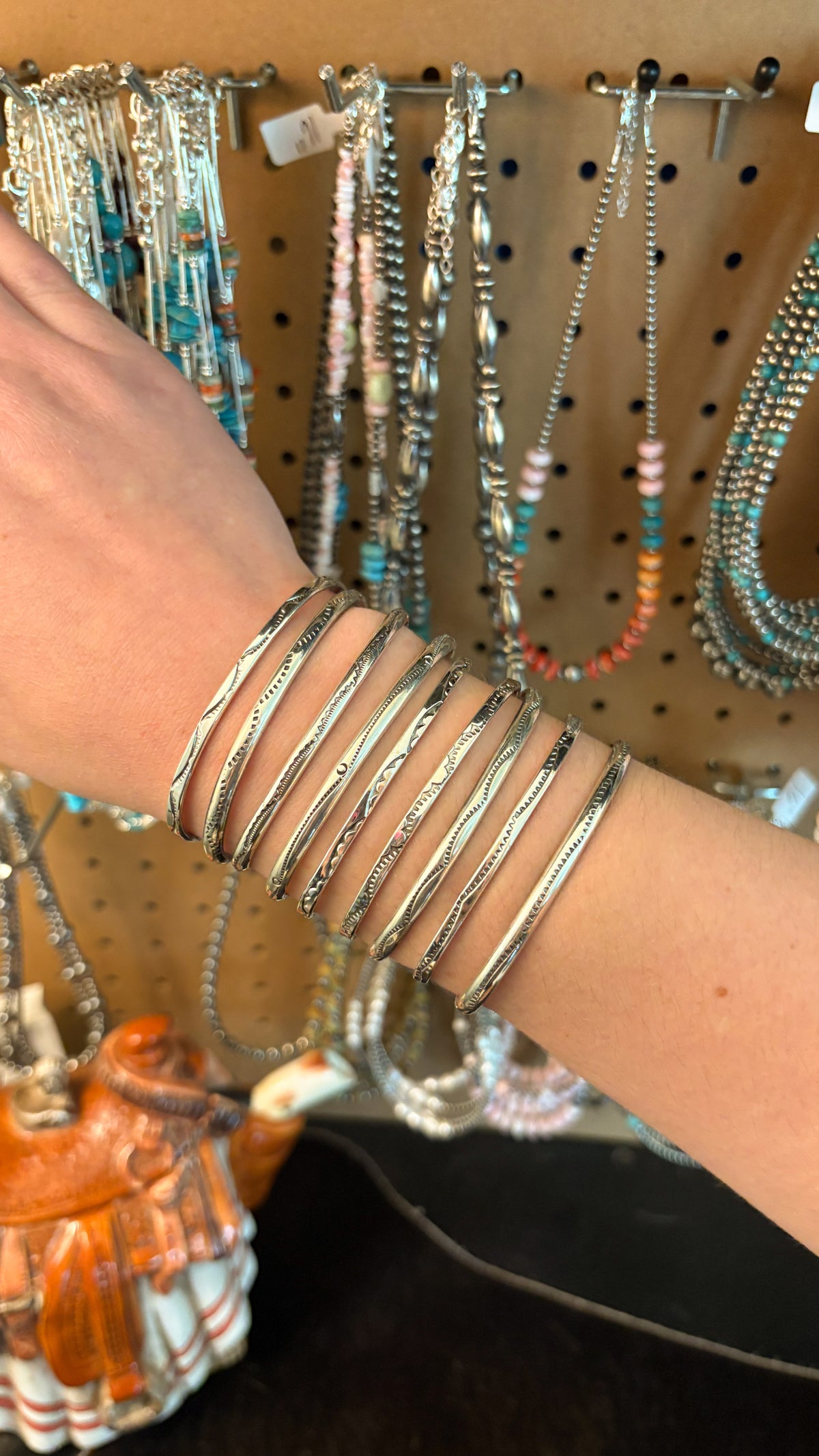 3/16” WIDE SILVER STAMPED CUFF BY ELAINE TAHE